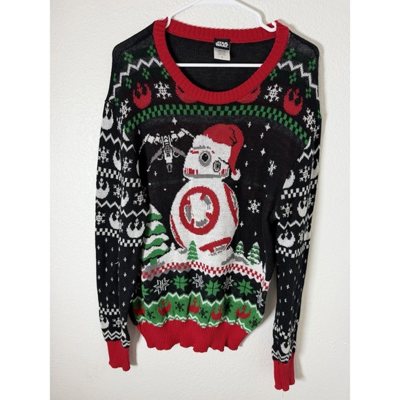 Star Wars Other - Star Wars BB-8 Ugly Christmas Sweater Men's M Holiday Xmas Black Red